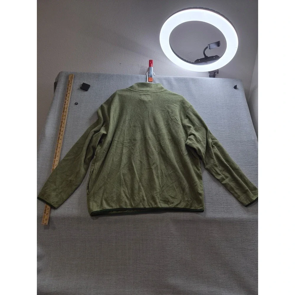 Goodfellow & Co Polar Fleece Jacket Womens 2XL Olive Green Mock Neck Half Zip